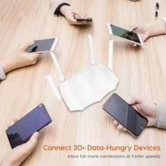 Tenda AC5 V3 AC1200 Wireless Dual Band WiFi Router, Speed Up to 867Mbps/5GHz + 300Mbps/2.4GHz, IPV6, Parental Control, Support Guest Network, 4*6dBi Externe Antennen (White)