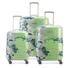Skybags Trooper Set of 3 (S+M+L) Printed Hard Case Trolley Bags, Green