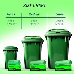 Beco Eco-Friendly Garbage Bags | 45 Pcs | Large- 24 x 32 Inches | 15 Bags x 3 Rolls | Green | Dustbin/Trash Bags with Detachable Drawstrings | For Dry & Wet waste