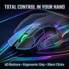 Offbeat Ivy Blutooth 5.2 + 2.4Ghz Wireless Gaming Mouse | Triple Device connectivity | 5000 DPI 1000 hz pollinng Rate 6D Button | 600 mAh Battery 100 Hours Playtime | Silent Click (Black)