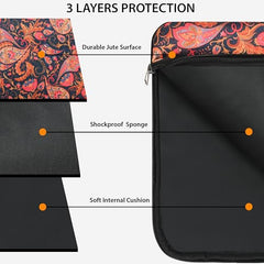 Tabelito Laptop Sleeve Bag 13" to 15.6 inch for Women Jute and Vegan Leather Office Everyday Handbags