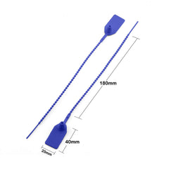 SYGA 50pcs Security Seal with Insert Adjustable Self-Locking Pull Tight Cable Ties Tags Disposable Wire Padlock for Cargo Container Seal Lock_Blue