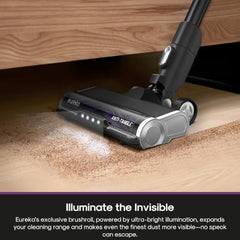 Eureka ReactiClean 200W Lightweight Cordless Stick Vacuum, NEC410BK | 5.5 lbs Lightweight, Detachable Battery, Up to 50-Min Runtime, Tangle-Resistant Brush, For Pet Hair, Hardwood, Carpet, Stairs