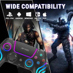 Ant Esports GP400 RGB 3-Mode Wireless Gaming Controller,1000Hz HallSense Precision Joysticks|PC,PS4,Android, iOS, Steam Deck & Switch |Bluetooth & 2.4GHz Wireless| Dual Vibration |Motion Control|White