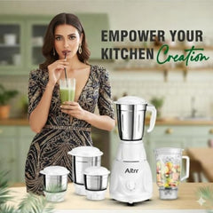 750 Watt Mixer Grinder for Daily Kitchen Use, 2 Stainless Steel Jars, Powerful Turbo Motor, 3 Speed Control, Compact ABS Body