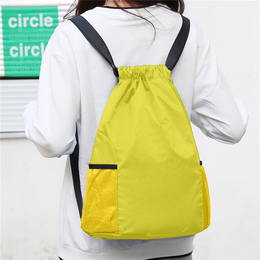 SYGA Drawstring Backpack for Gym, Yoga, Running, Swimming, Camping, Travel Bag Sports Fitness Club Student Training Bag(Yellow)