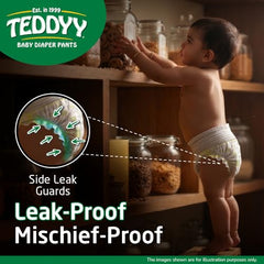 TEDDYY Easy Baby M Size Diaper Tape Style |126 Count (Medium) | 6-11 kgs (Pack of 2) | Quick Absorbency | Extra Super Soft | Anti - Bacterial | Wetness Indicator with Adjustable Grip Tapes