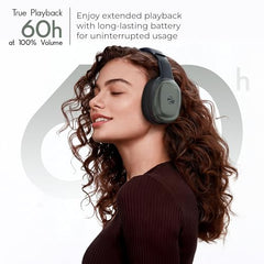 Zebronics Thunder Pro (2026 Upgrade) Wireless Headphones, BT v6.0, Up to 60h Playback, Dual Pairing, 40mm Drivers, ENC, Gaming Mode, Deep Bass, AUX & microSD, Rapid Charging (Black)