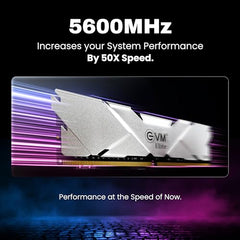 EVM Elite 32GB DDR5 5600MHz | Gaming Desktop RAM – Intel XMP & AMD EXPO | Aluminum Heat Sink | CL18 1.35V Low Voltage, 288-Pin Long-DIMM, 10-Year Warranty (EE32G56DT)