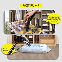 GONGSHI Plastic 24 Pack Vacuum Storage Bags with Electric Pump, (5 Jumbo, 5 Large, 5 Medium, 5 Small, 4 Roll Up Bags) Space Saver Bag for Mattress, Blanket, Duvets, Comforters,Travel, Transparent