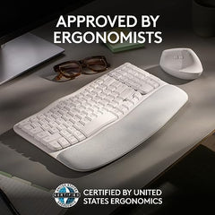 Logitech Wave Keys Wireless Ergonomic Keyboard with Cushioned Palm Rest, Comfortable Natural Typing, Easy-Switch, Bluetooth, Logi Bolt Receiver, for Multi-OS, Windows/Mac - Graphite