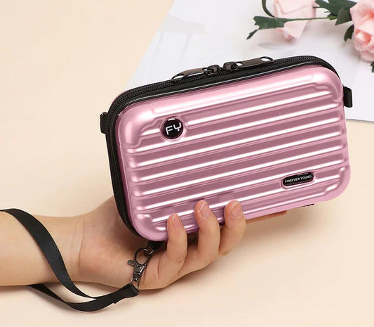 SYGA Women’s Crossbody Bag, Small PVC Shoulder Bag Travel Makeup,Cosmetic Small Bag (Pink)