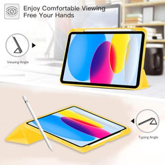 Robustrion Cover for iPad 11th Generation (A16) / 10th Gen Cover Case with [Right Side Pencil Holder] [Auto Sleep Wake] [Soft Back] (2022/2025), Case for iPad 11th 11"/ 10th 10.9" - Yellow