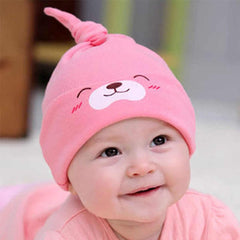SYGA Baby Cap Cotton Small Cute Puppy Long Tailed Design Strechy Comfortable for Baby Sleep Cap 0-2 Years Black