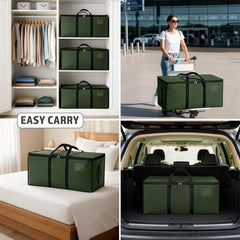 Storite Jumbo Super-Size 81 L Canvas Moisture Proof Heavy Duty Storage Bag | for Toys/Stationery/Blankets/Clothes/Moving Bags MultiPurpose With Strong Reinforced Handles Rectangular Cream (87x26x36 cm)