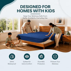 La Verne 100% Waterproof Premium Cotton Feel Mattress Protector Queen Size 78 x 60 Inches | Breathable and Hypoallergenic Ultra Soft Fitted Bed Protector Cover