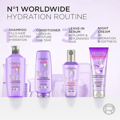 L'Oreal Paris Hyaluron Moisture Shampoo Refill - Hyaluronic Acid, 500ml | 500ml refill for dry, dehydrated hair. Provides 72 hours hydration, leaving hair soft, shiny, & bouncy. Ideal for daily wash.