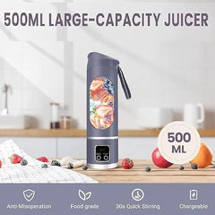 Portable Personal Blender Bottle – USB Rechargeable Smoothie Maker with Travel Lid, Powerful Mini Juicer for Fruits & Vegetables, BPA-Free, Easy Clean 1300 Mah Rechargeable Battery P1