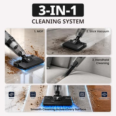 FASTRON Turbo Sweep 3-in-1 Handheld Vacuum Cleaner | 600W Corded with 20KPA Suction | Wet & Dry Vacuuming with Floor Mopping | 200ml Water Tank for Home & Car Cleaning