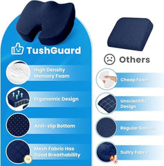 TEKCOOL Cotton Orthopedic Coccyx Cushion For Tailbone Pain Car SeatCushions For Chair Tailbone Pillow For Sitting SeatCushion For Car Driving Seat Sitting Pillow Coccyx Seat Cushion For Chair (Black)'