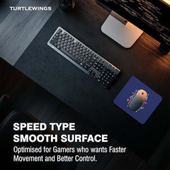 TURTLEWINGS | Mousepad | Inspirational Quote Mousepad – 22x18 cm, 3mm Thick | Abstract Design Non-Slip Rubber Base | Office, Study & Gaming Use | Premium Smooth Surface 3