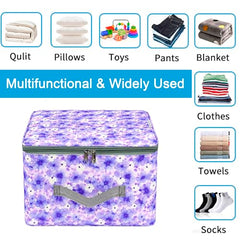 Storite 2 Pack Nylon Wardrobe Bag Underbed Cloth Storage Organizer | Moisture Proof Storage Bag, Storage box for Clothes Saree Bags, Zippered Closure & Handle - Magenta,37x34x23 cm