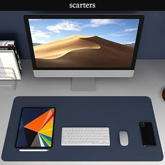 Scarters Desk Mat & Extended Mouse Pad 90x45cm | Reversible, Blue & Yellow
