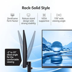 Acer EK240Y P6 P6 23.8 Inch IPS Full HD Backlit LED Monitor I 144Hz Refresh Rate, 1MS VRB Response Time, AMD FreeSync I 1 x VGA 1 x HDMI with Inbox HDMI Cable I Zero Frame Design I Eye Care I Black