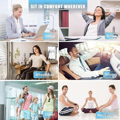 Grin Health Orthopedic Coccyx Seat Cushion | Memory Foam Ergonomic Seat for Tailbone Coccyx Support, Hip, Tailbone, Sciatica & Backpain Relief for Office Chair, Car Seat, Upto 100kg (Black)