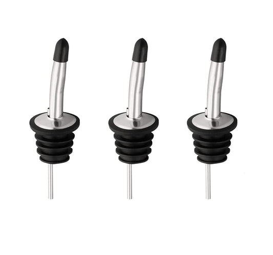 SYGA Liquor Wine Oil Pourer | Pack of 6 | for Bar, Restaurants, Kitchen | Stainless Steel Free Flow Bottle Pour Spout (with Caps)