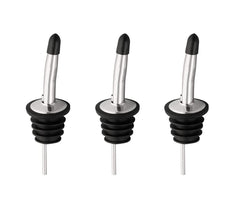 SYGA Liquor Wine Oil Pourer | Pack of 6 | for Bar, Restaurants, Kitchen | Stainless Steel Free Flow Bottle Pour Spout (with Caps)