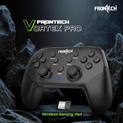FRONTECH Fire Wired Gaming Pad with USB Type-C, Dual Vibration Motors, RGB Lighting, Trigger Button, Compatible with PS3, PC & Android TV (GP-0001, Black)