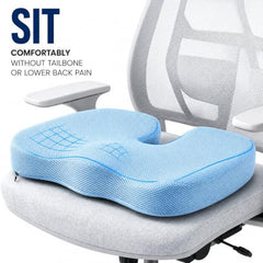 Grin Health Orthopedic Coccyx Seat Cushion | Memory Foam Ergonomic Seat for Tailbone Coccyx Support, Hip, Tailbone, Sciatica & Backpain Relief for Office Chair, Car Seat, Upto 100kg (Black)