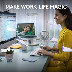 Logitech MK950 Signature Slim Wireless Keyboard and Mouse Combo, Sleek Design, Quiet Typing and Clicking, Switch Across Three Devices, Bluetooth, Multi-OS, Works with Windows and Mac - White