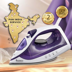 Warmex 2000W Steam Iron Press Black Non-Stick Soleplate | Powerful Steam Burst Removes Wrinkles From Clothes | Quick Heat Up 18-20 Gm Min Steam | Overheat Safety | Fabric Care Steamer Iron (Green)