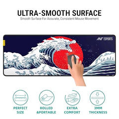 Ant Esports Snow Dragon Unique Mouse Pad Gaming Mouse Pad Extended Mouse Mat for Mouse Keyboard with Stitched Edges Waterproof Non-Slip Base Mousepads for Office Home Shop Gaming Extra Large_Blue