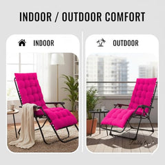 DADDY COOL Multipurpose Extra Long Rocking Chair Cushion for Outdoor and Indoor/Chair pad for Home & Office Chair Filling 18 x 50 Inch Pack of 1 Dark Green (Only Cushion)