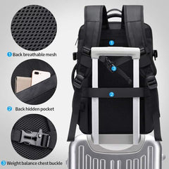 BANGE Travel Backpack, Carry On Backpack Durable Convertible Duffle Bag Fit for 17.3 Inch Laptop and Women, BLACK, LARGE-BLACK-45L, Business