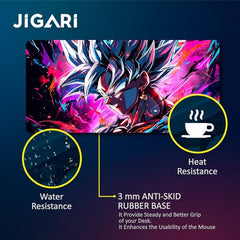 JIGARI Extended Anime Large Mouse Pad (11 x 23 Inch) | Gaming Mousepad for Laptop, Desktop & Keyboard | Smooth Surface | Anti-Slip Rubber Base (Zoro - Sword Master - One Piece (P08))