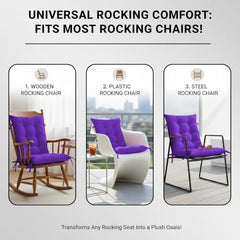 DADDY COOL Multipurpose Extra Long Rocking Chair Cushion for Outdoor and Indoor/Chair pad for Home & Office Chair Filling 18 x 50 Inch Pack of 1 Dark Green (Only Cushion)