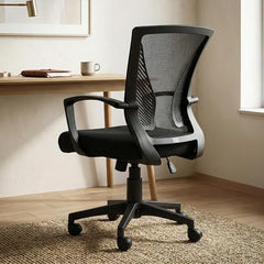 DROGO Comfortwing Premium Ergonomic Office Chair for Work from Home, High Back Computer Chair with Breathable Mesh, Armrest, Adjustable Seat, Rocking & Winged Back | Mesh Chair for Office (White/Blue)