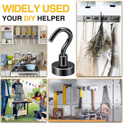 DIYMAG Magnetic Hooks 15pcs 30lbs Cruise Essentials 2026 Magnet Hook | Neodymium Heavy Duty Strong Magnets Hanging Ship Cabins Refrigerator Fridge Classroom Beach Vacation Kitchen Grills Home Tool