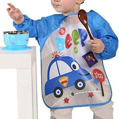 MOMISY Waterproof Smock Painting Apron for Kids Full Sleeve Feeding Bib for Babies Cartoon Animal Art for Infants Toddler Boys Girls (Green Frog)