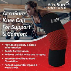 AccuSure Premium Knee Support for Men & Women –Compression Brace with 1-Year Warranty for Pain Relief, Arthritis, Injury Recovery, Sports, Running & Joint Stability -Small