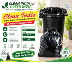 Clean India - Plastic Garbage Bags|6 Packs Of 30 Pcs | 19X21 Medium Disposable Garbage Trash Waste Dustbin Bags Of 54Cm X 48Cm (Ci19210008) - 180 Count