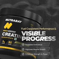 Nutrabay Pure Series Micronised Creatine Powder Monohydrate, Pre/Post Workout Bodybuilding, Crossfit Supplement, 250 g (Unflavoured)