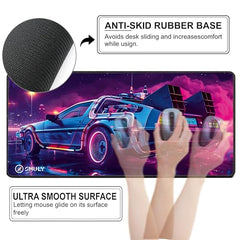 SMULY Gaming Mouse Pad, Large Desk Mat 58.5 x 28 cm, Extended Washable Mousepad, Desk Pad, 2mm Thick Non-Slip Rubber Base, Stitched Edges, Smooth Surface (Multicolour) – Red Hoodie Spider Design