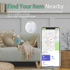 Reyke Air Tracker Tag for iOS, Pair with Apple Find My App, Tracking Device for Luggage, Keys, Backpack, Wallet, IP67 Waterproof, Replaceable Battery, White