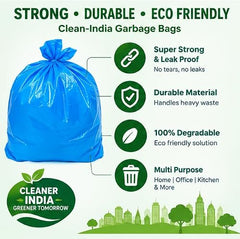 Clean India - Plastic Garbage Bags|6 Packs Of 30 Pcs | 19X21 Medium Disposable Garbage Trash Waste Dustbin Bags Of 54Cm X 48Cm (Ci19210008) - 180 Count