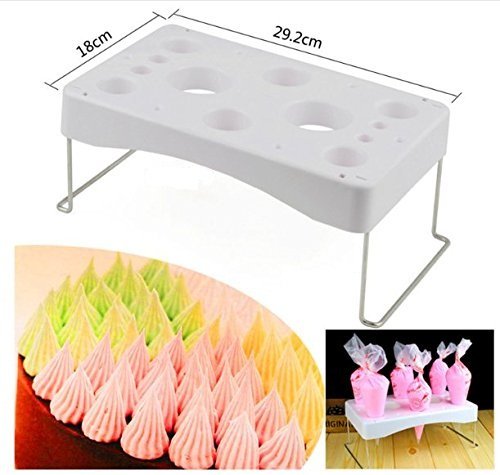 Syga Cake Decorating Piping Icing Nozzles Pastry Bag Tube Holder Tray Stand Tool